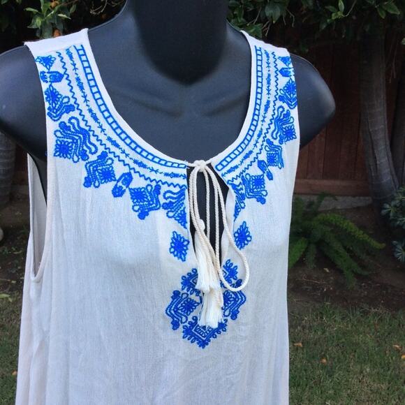 NWT EMBROIDERED PEASANT GIRL SWING DRESS W/ RUFFLE S - Picture 2 of 5